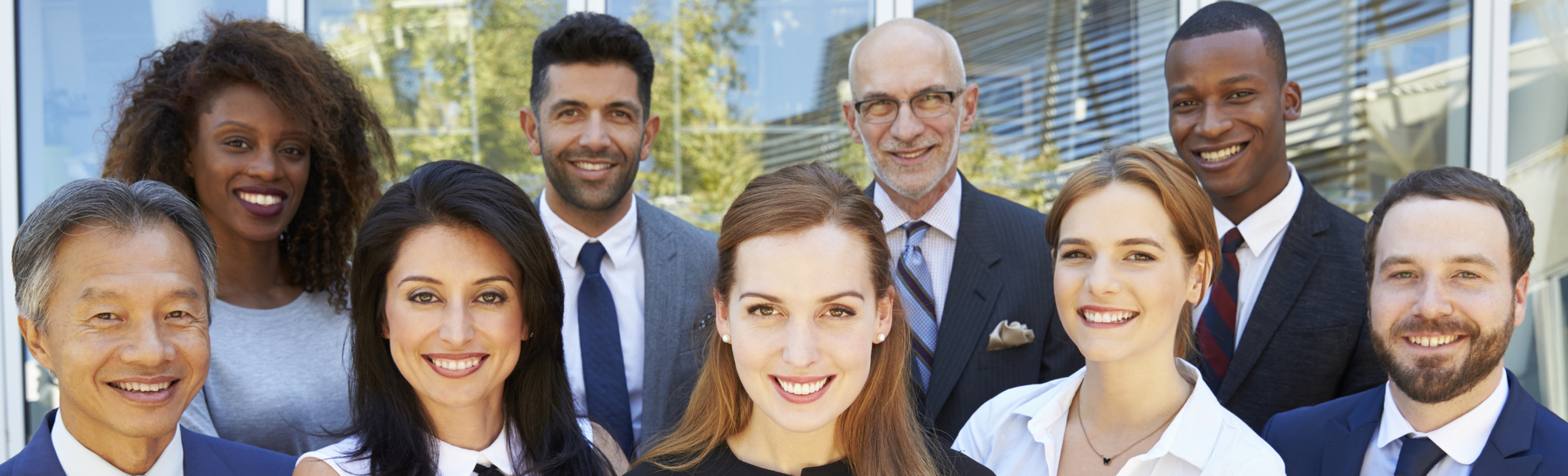 Outdoor Portrait Of Multi-Cultural Business Team Career